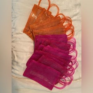 Jute clear plastic lined gift bag